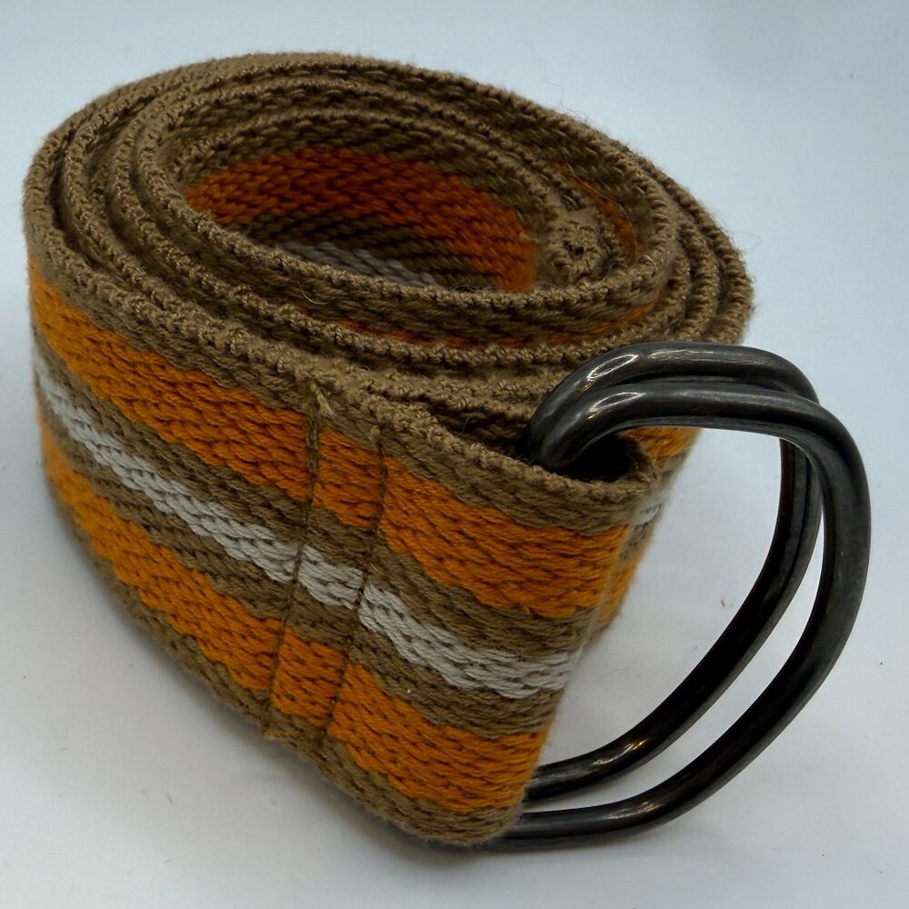 Vintage Rope Style Orange, White & Tan Belt